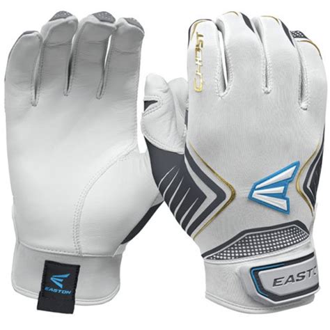 A demonstration of Easton's vibration-reducing batting gloves. . Easton softball batting gloves